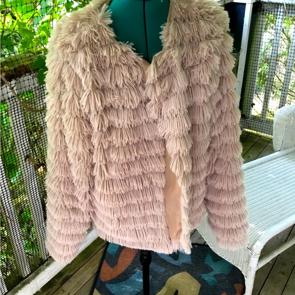Women's Fringe Jacket in Cream